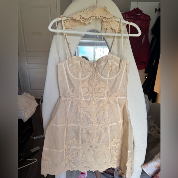Zimmermann Dresses & Skirts - Zimmerman rebellion corset , beige Cream Lace Dress size 2 medium